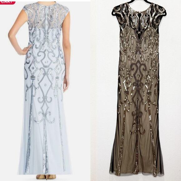 NWOT Aidan Mattox Beaded Mesh Dress - Picture 2 of 15